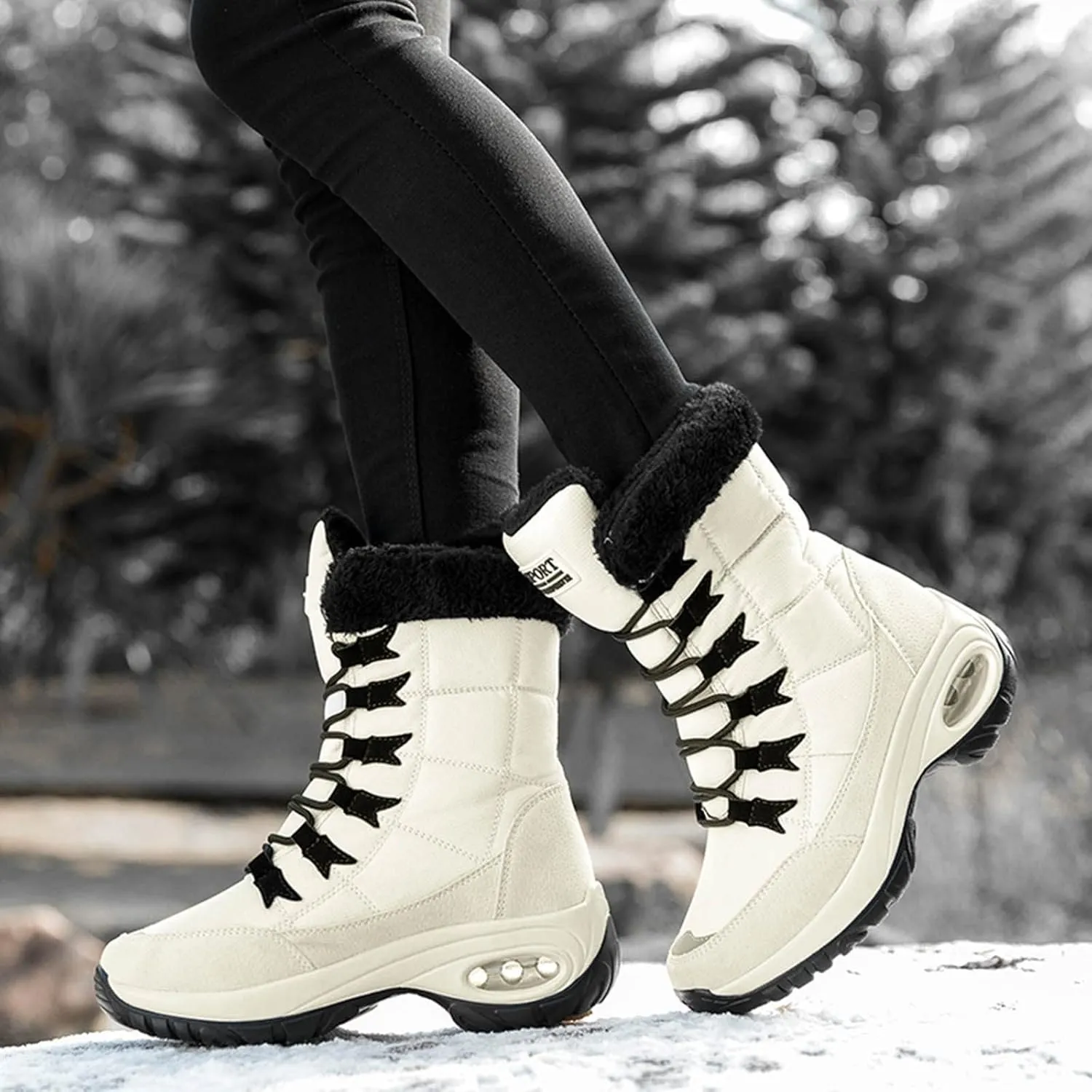 Women's Winter Boots Wide Width Leather Ankle Boots for Women Low Heel for Winter Womens Boots Winter Snow Shoes for Women Snow Boots Women Wide of Today