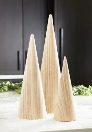 Wood Cone Tree - Lg Natural