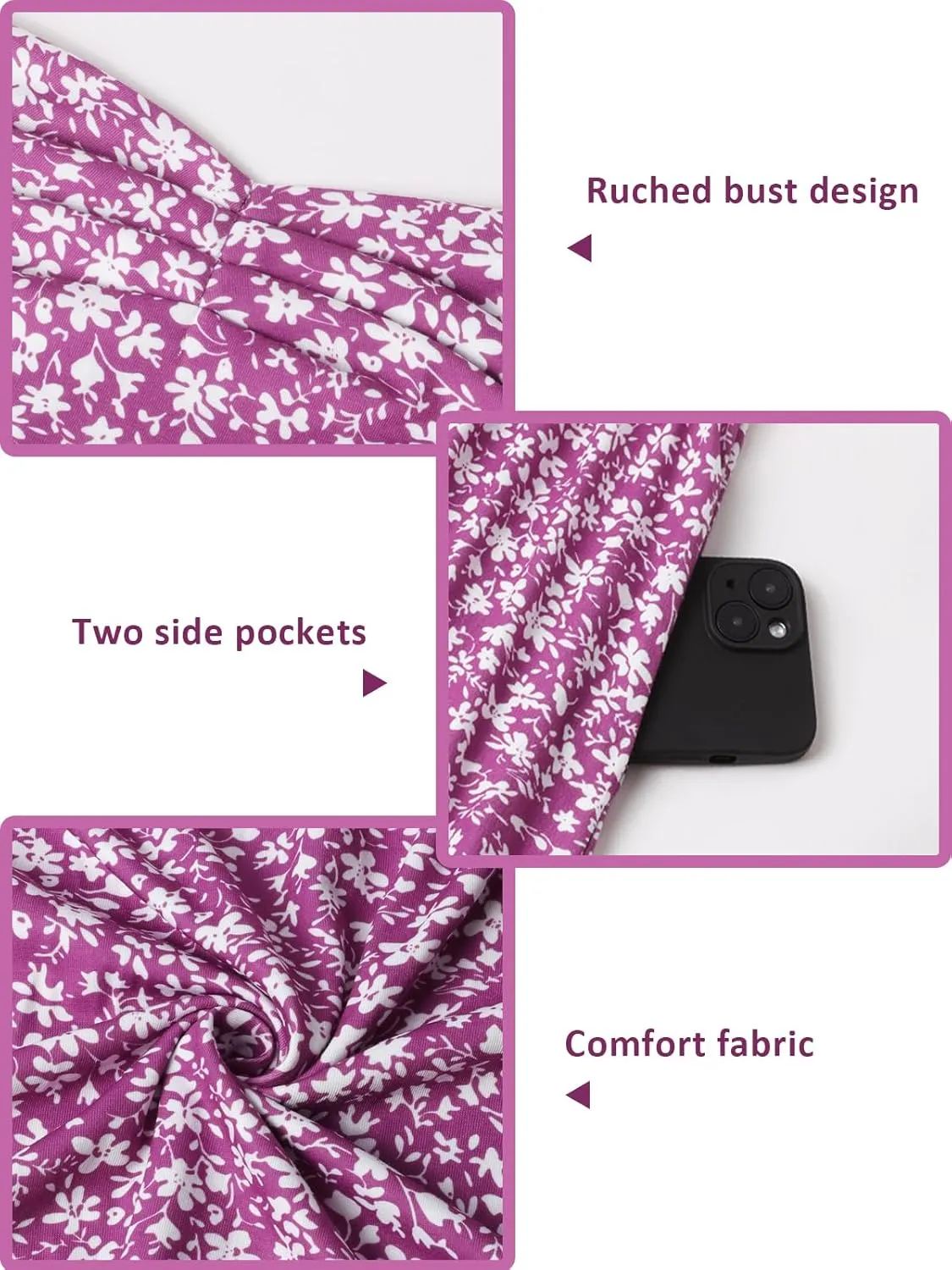 YATHON Summer Casual Dress for Women 2025 Vacation Beach Dresses Adjustable Spaghetti Strap Sundress with Pockets