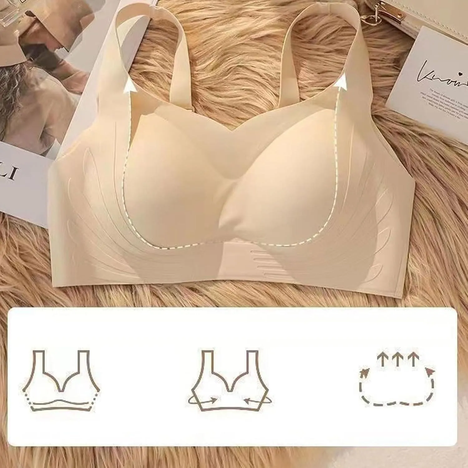 Zenalift Bra, Zenalift - Supportive Wireless Lift Bra for All-Day Comfort, Seamless Posture Correcting Bra for Women