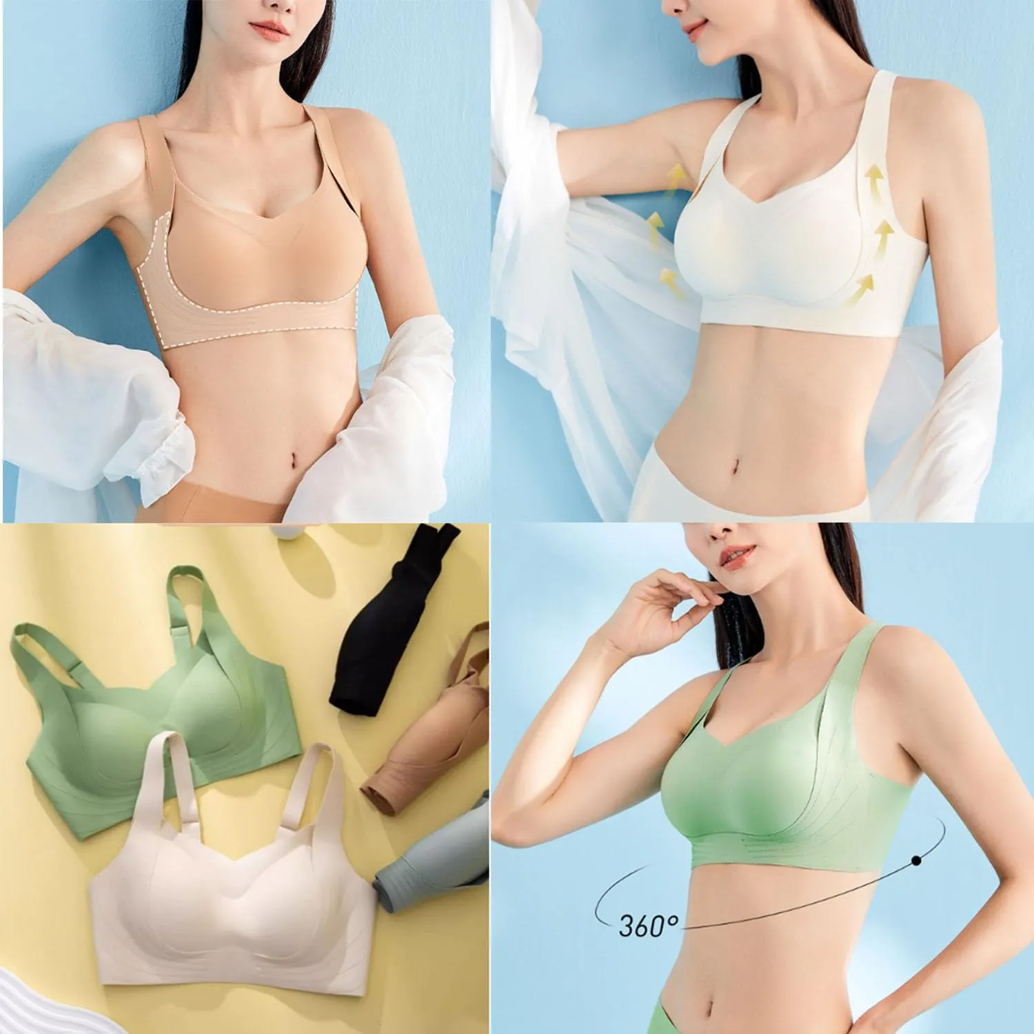 Zenalift Bra, Zenalift - Supportive Wireless Lift Bra for All-Day Comfort, Seamless Posture Correction Bra